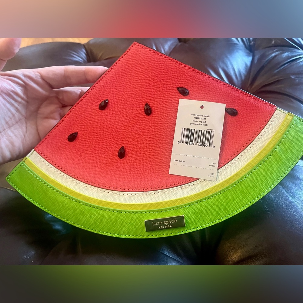 New Kate Spade watermelon clutch.